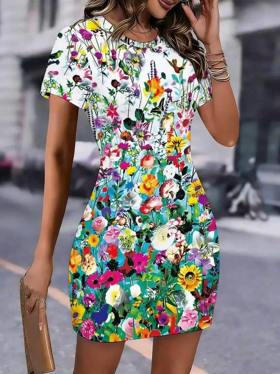 Womens Bodycon Dress With Full 3D Floral Print Elegant Versatile For Date
Womens Bodycon Dress With Full 3D Floral Print Elegant Versatile For Date