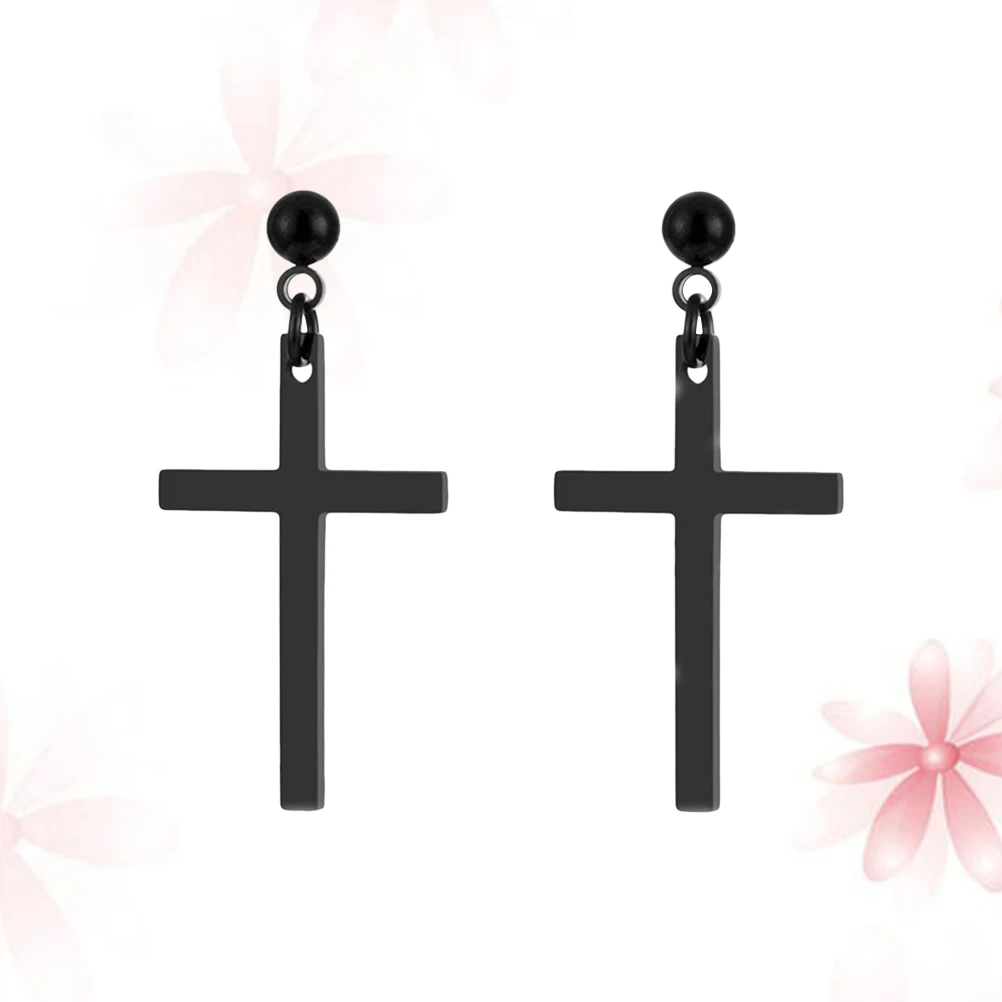 Earrings Titanium Steel Unisex Cross Dangle Chinese Version Black Men and Women
Earrings Titanium Steel Unisex Cross Dangle Chinese Version Black Men and Women