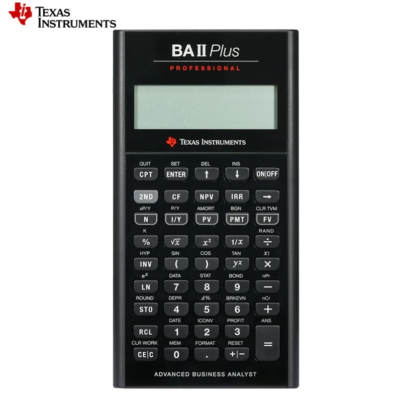 Texas Instruments Financial Calculator Ti BAII Plus Professional CFA/FRM Financial Accounting Bank Wealth Management Exam
Texas Instruments Financial Calculator Ti BAII Plus Professional CFA/FRM Financial Accounting Bank Wealth Management Exam