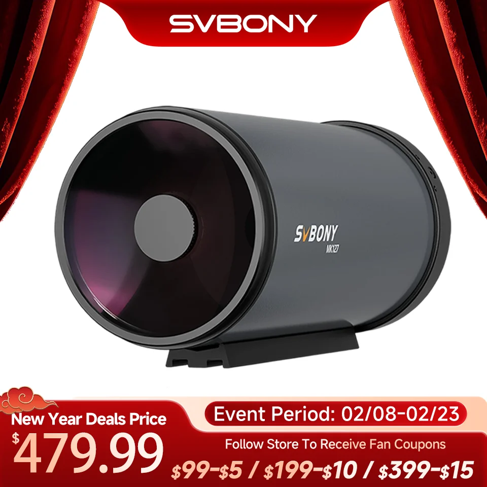 Svbony MK127 Maksutov Cassegrain Telescope OTA 127mm f/11.8 Portable Grab-and-Go Design for Lunar Planetary Nebula Observation
Svbony MK127 Maksutov Cassegrain Telescope OTA 127mm f/11.8 Portable Grab-and-Go Design for Lunar Planetary Nebula Observation