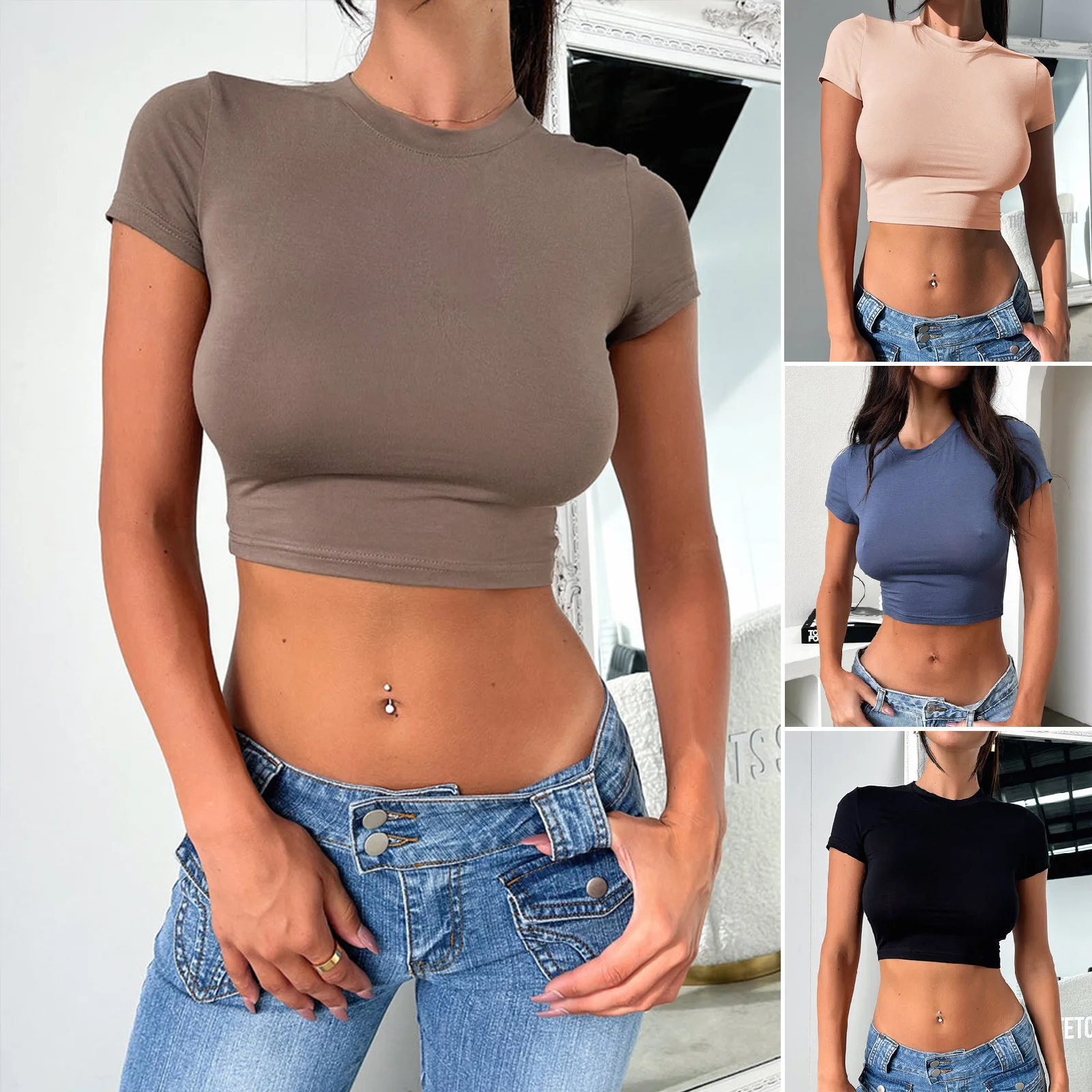 Cross-border Foreign Trade Y2K Style Women's Clothing Spring And Summer Solid Color Slim-fitting Open-button Short-sleeved Top
Cross-border Foreign Trade Y2K Style Women's Clothing Spring And Summer Solid Color Slim-fitting Open-button Short-sleeved Top