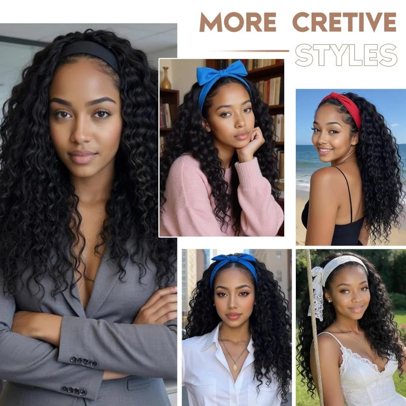 Synthetic Curly Headband Wig Deep Wave Water Wave Half Wig Glueless Wear Go Black Women Easy Styling
Synthetic Curly Headband Wig Deep Wave Water Wave Half Wig Glueless Wear Go Black Women Easy Styling