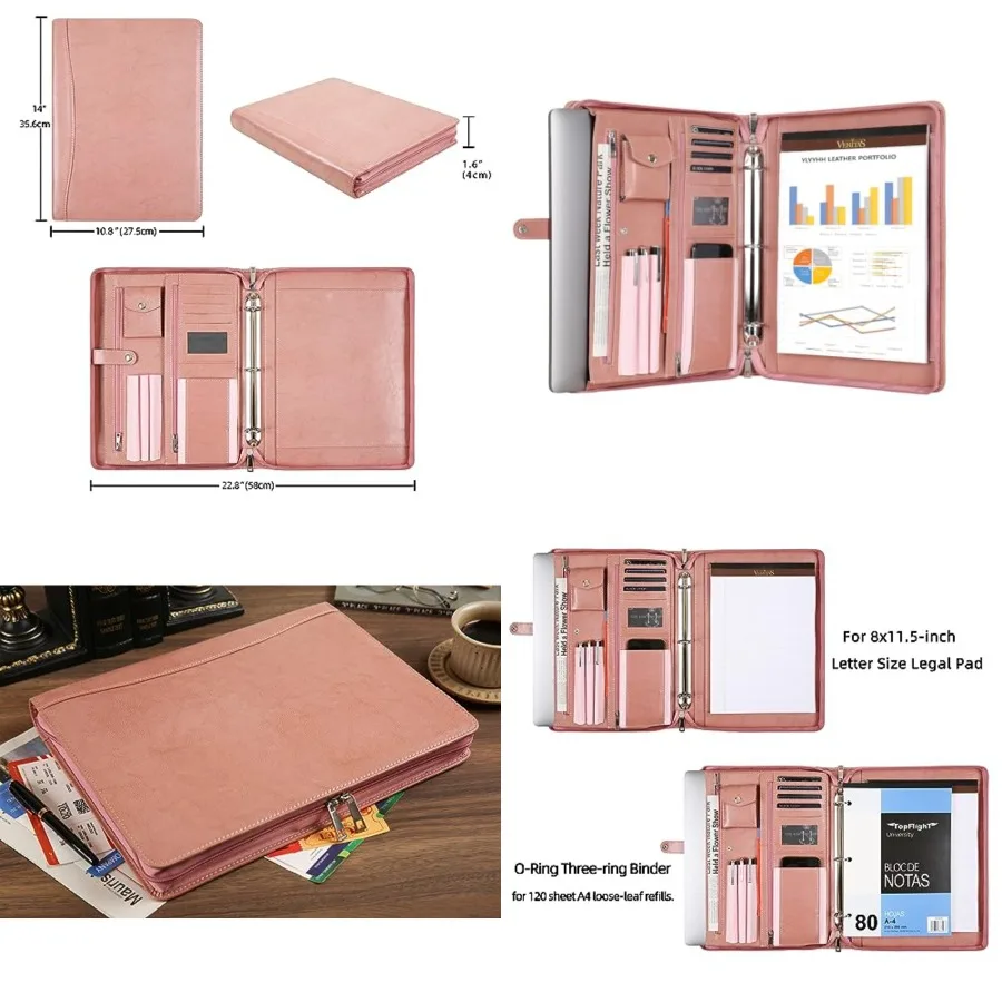 Leather Padfolio for Women, Business Leather Binder 3 Ring Portfolio, Personalzied Leather Portfolio Binder, Zippered Portfolio
Leather Padfolio for Women, Business Leather Binder 3 Ring Portfolio, Personalzied Leather Portfolio Binder, Zippered Portfolio