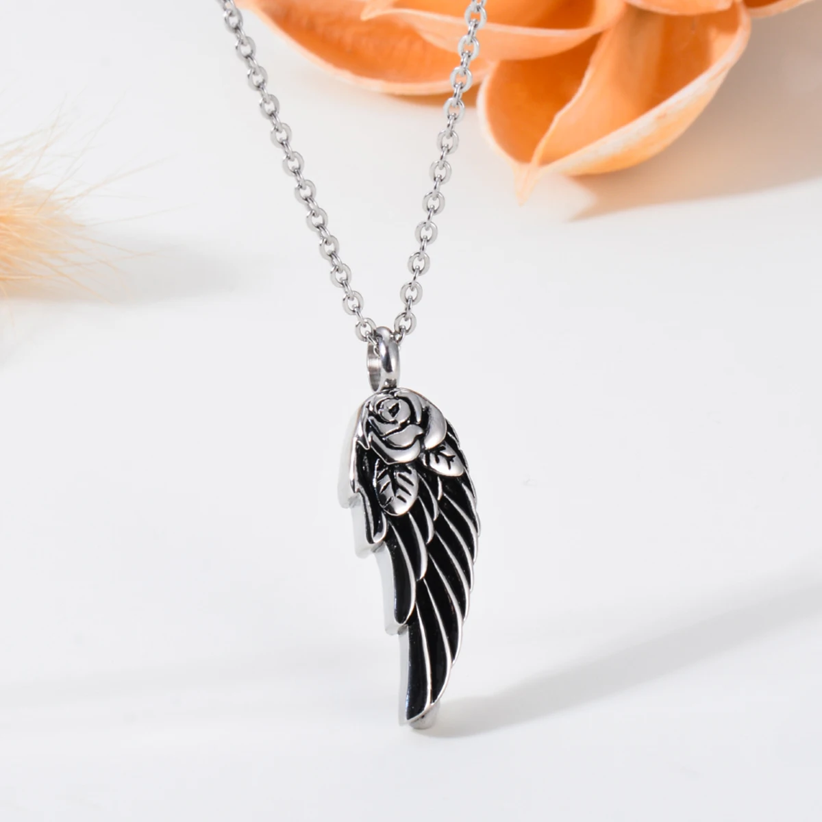 Stainless Steel Rose Angel Wings Urn Necklaces for Ashes Cremation Jewelry Keepsake Memorial Pendant
Stainless Steel Rose Angel Wings Urn Necklaces for Ashes Cremation Jewelry Keepsake Memorial Pendant