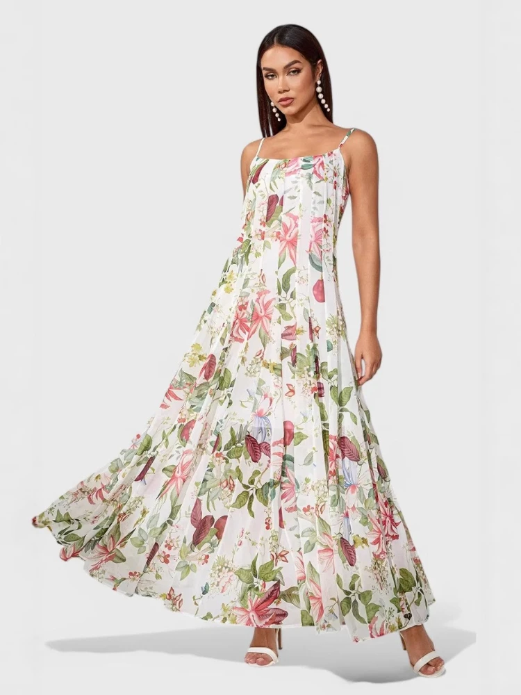 Spring and Summer New Suspender Sleeveless Square Neck Fresh Print Long Hem Dress Casual Loose Daily Long Skirt
Spring and Summer New Suspender Sleeveless Square Neck Fresh Print Long Hem Dress Casual Loose Daily Long Skirt