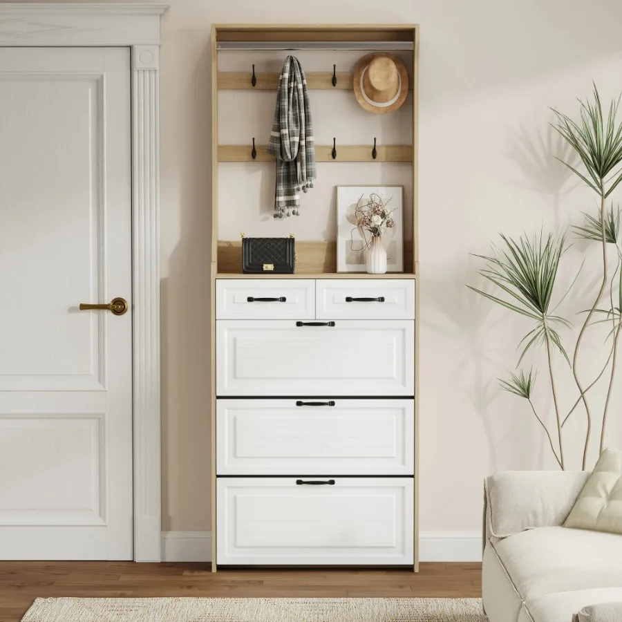 NEW OAK color shoe cabinet with 3 doors 2 drawers with hanger PVC door with shape large space for storage
NEW OAK color shoe cabinet with 3 doors 2 drawers with hanger PVC door with shape large space for storage