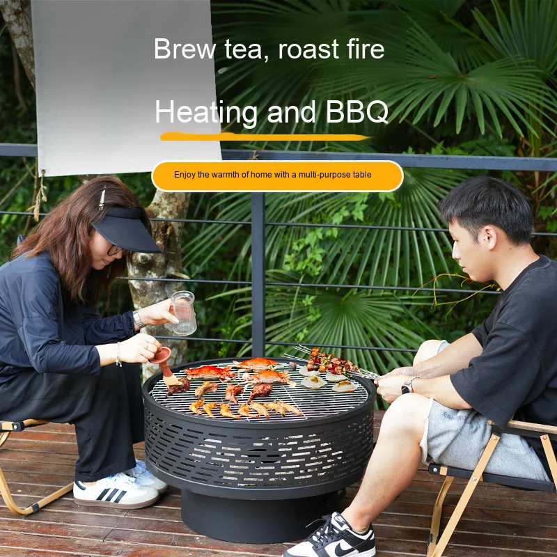 26" Wood Burning Fire Pits with Grill & Lid, Fire Pit Table for Outside with Fire Poker, Outdoor Firepit with Functions for BBQ
26" Wood Burning Fire Pits with Grill & Lid, Fire Pit Table for Outside with Fire Poker, Outdoor Firepit with Functions for BBQ