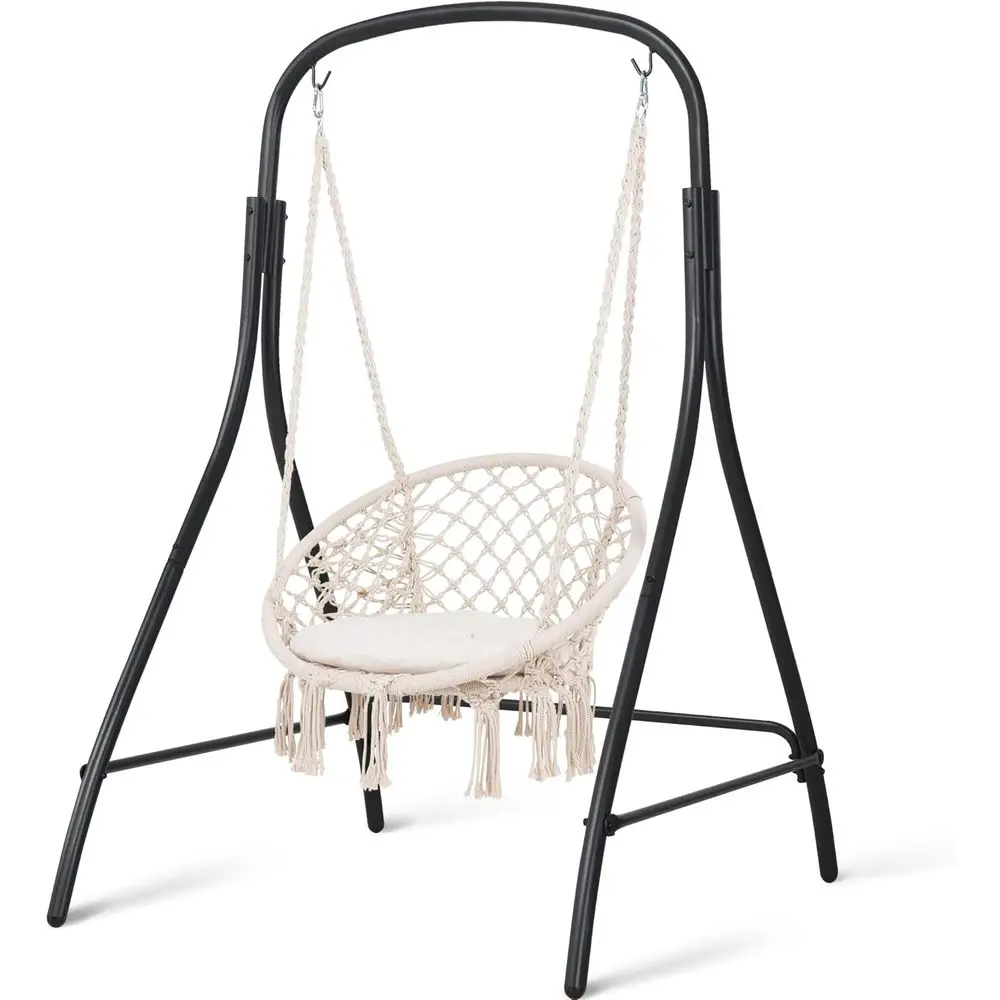 SUNCREAT Indoor Hammock Swing Chair with Stand, Hanging Chair Outdoor with Stand, 400 lbs acity, Beige
SUNCREAT Indoor Hammock Swing Chair with Stand, Hanging Chair Outdoor with Stand, 400 lbs acity, Beige