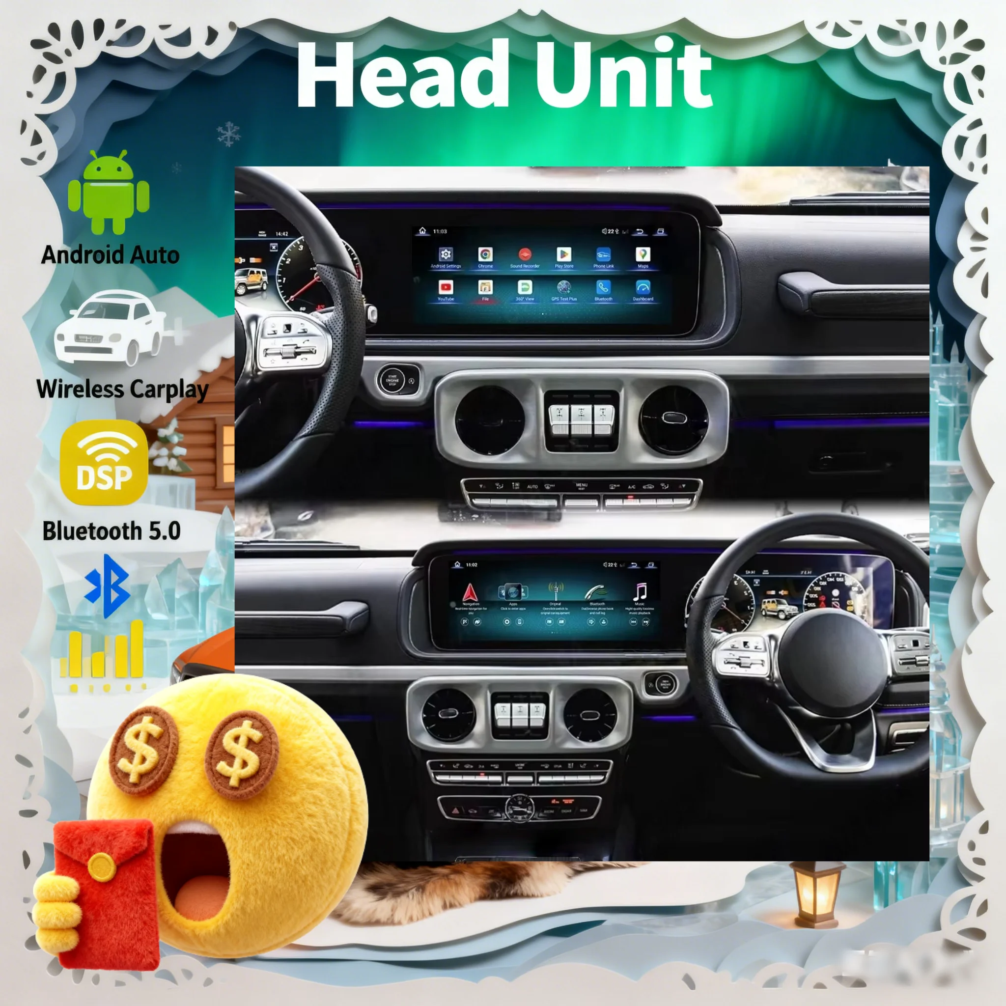 S 24.6 Inch Android 13 CarPlay Car Radio For Mercedes-Benz G-Class (W463) 2013-2025 Touch Screen Multimedia GPS Navi 4G BT 5.0
S 24.6 Inch Android 13 CarPlay Car Radio For Mercedes-Benz G-Class (W463) 2013-2025 Touch Screen Multimedia GPS Navi 4G BT 5.0