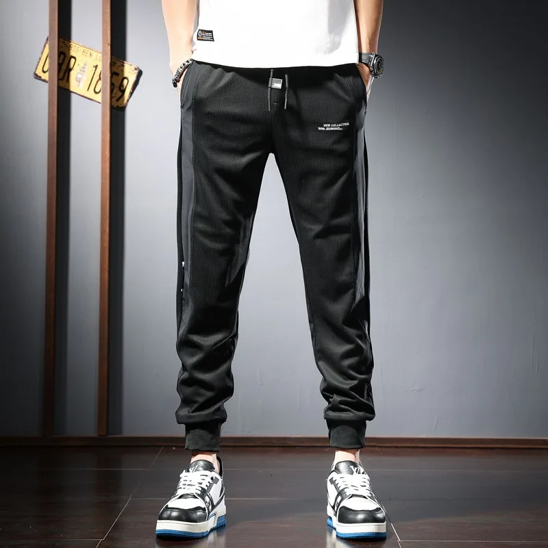 Casual Pants Men Summer Fashion Side Stripe Sport Joggers Streetwear Casual Black Elastic Waist Drawstring Trousers
Casual Pants Men Summer Fashion Side Stripe Sport Joggers Streetwear Casual Black Elastic Waist Drawstring Trousers