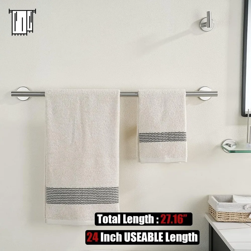 Bathroom Hardware Set, 5-Piece Bath Accessories Set Includes 24 in Towel Bar,7 in Towel Ring,Toilet Paper Holder, 2 Towel Hooks
Bathroom Hardware Set, 5-Piece Bath Accessories Set Includes 24 in Towel Bar,7 in Towel Ring,Toilet Paper Holder, 2 Towel Hooks