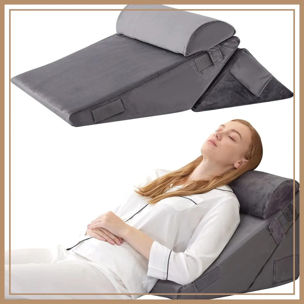 Orthopedic Bed Wedge Pillow Set, 3Pcs Foam Wedge Post Surgery for Back, Leg and Knee Support, Adjustable 9&12 Inch Folding Triangle Pillow for Sleeping, Acid Reflux, Snoring, Velvet
Orthopedic Bed Wedge Pillow Set, 3Pcs Foam Wedge Post Surgery for Back, Leg and Knee Support, Adjustable 9&12 Inch Folding Triangle Pillow for Sleeping, Acid Reflux, Snoring, Velvet