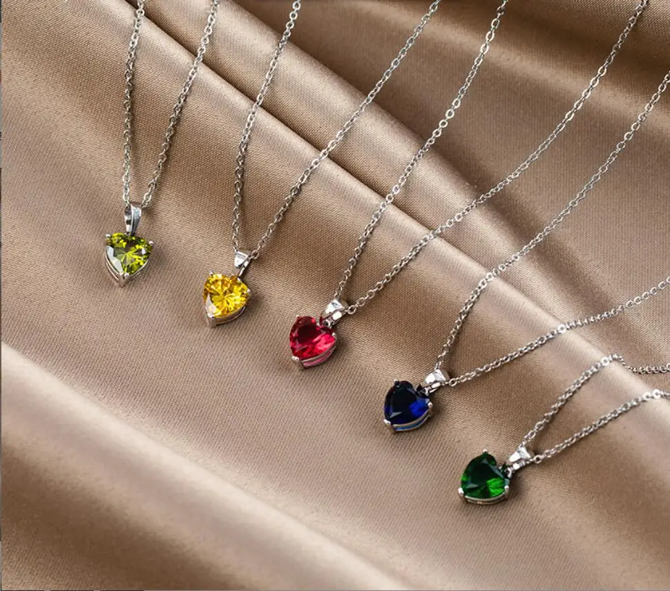 1PC Stone Love Heart Pendant Clavicle Necklaces For Women Silver Color Chains Wedding Square Choker Jewelry Gift F1854
1PC Stone Love Heart Pendant Clavicle Necklaces For Women Silver Color Chains Wedding Square Choker Jewelry Gift F1854