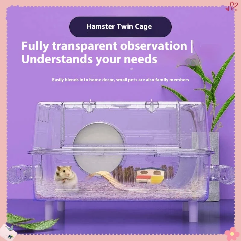 Large Hamster Cage Transparent Visible Complete Set Gerbil House Luxury Villa with Full Accessories for Small Pets
Large Hamster Cage Transparent Visible Complete Set Gerbil House Luxury Villa with Full Accessories for Small Pets