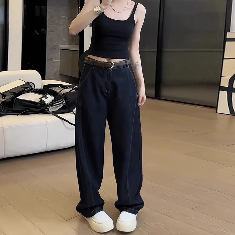 High Waist Straight Leg Jeans Women's Autumn Winter Slim Fit Wide Leg Floor Length Pants plus Size Knife Denim
High Waist Straight Leg Jeans Women's Autumn Winter Slim Fit Wide Leg Floor Length Pants plus Size Knife Denim