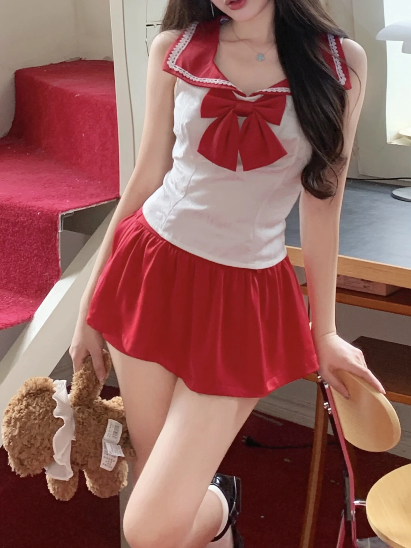 Swee Magic Moonlight Sweet Cool Girl Ретро Красный Галстук-Бабочка Темно-синий Воротник Svel irt Женская Faion Sle Slim Fit irt
Swee Magic Moonlight Sweet Cool Girl Ретро Красный Галстук-Бабочка Темно-синий Воротник Svel irt Женская Faion Sle Slim Fit irt