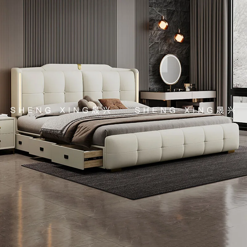 Floor Cream Bed White Comfortable Ergonomic Interior Fashion Simple Big Size Bed Room Decor Letto Matrimoniale Home Decoration
Floor Cream Bed White Comfortable Ergonomic Interior Fashion Simple Big Size Bed Room Decor Letto Matrimoniale Home Decoration