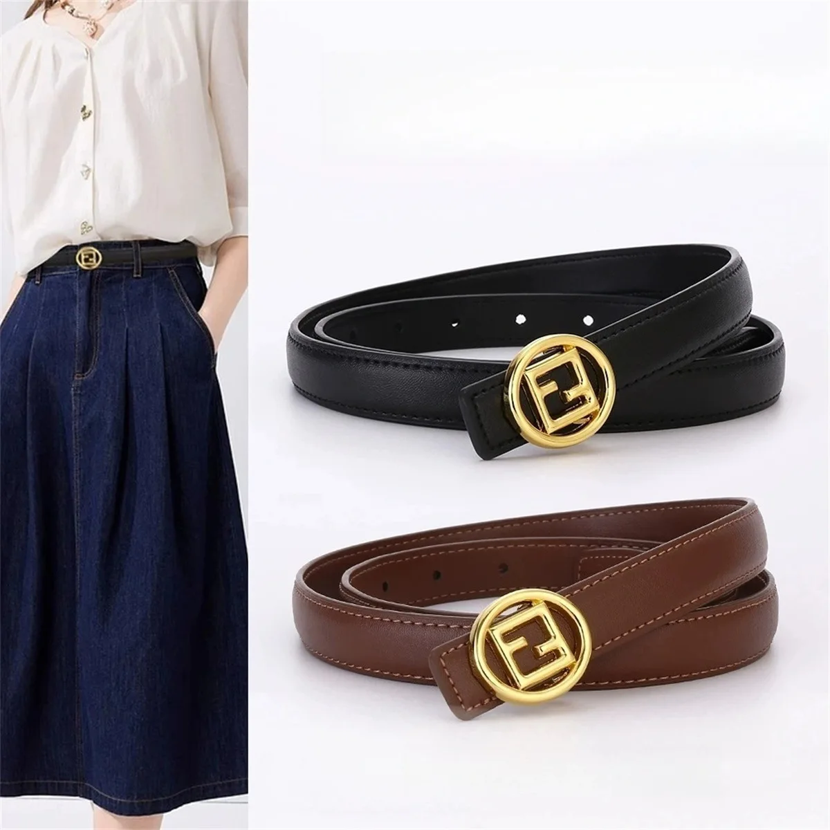 Luxury Brand Leather Belt for Women Designer Alloy Buckle Waist Strap Female Jeans Trouser Dress Waistband
Luxury Brand Leather Belt for Women Designer Alloy Buckle Waist Strap Female Jeans Trouser Dress Waistband