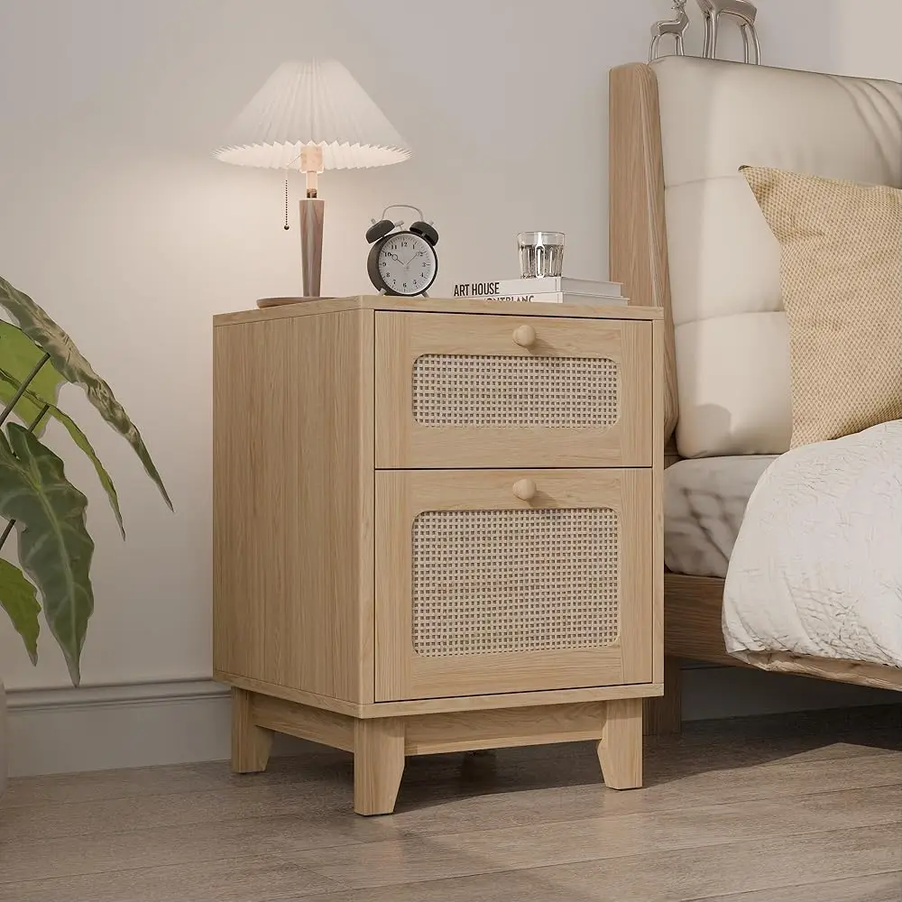 Modern Rattan Nightstand, Wicker Rattan Stand With Drawer And Charge Station, Wooden Bedside Table For Small Spaces, Natural
Modern Rattan Nightstand, Wicker Rattan Stand With Drawer And Charge Station, Wooden Bedside Table For Small Spaces, Natural