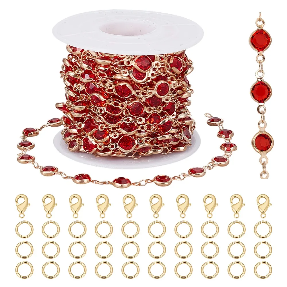 DIY Brass Rhinestone Jewelry Sets Making Kits Red
DIY Brass Rhinestone Jewelry Sets Making Kits Red