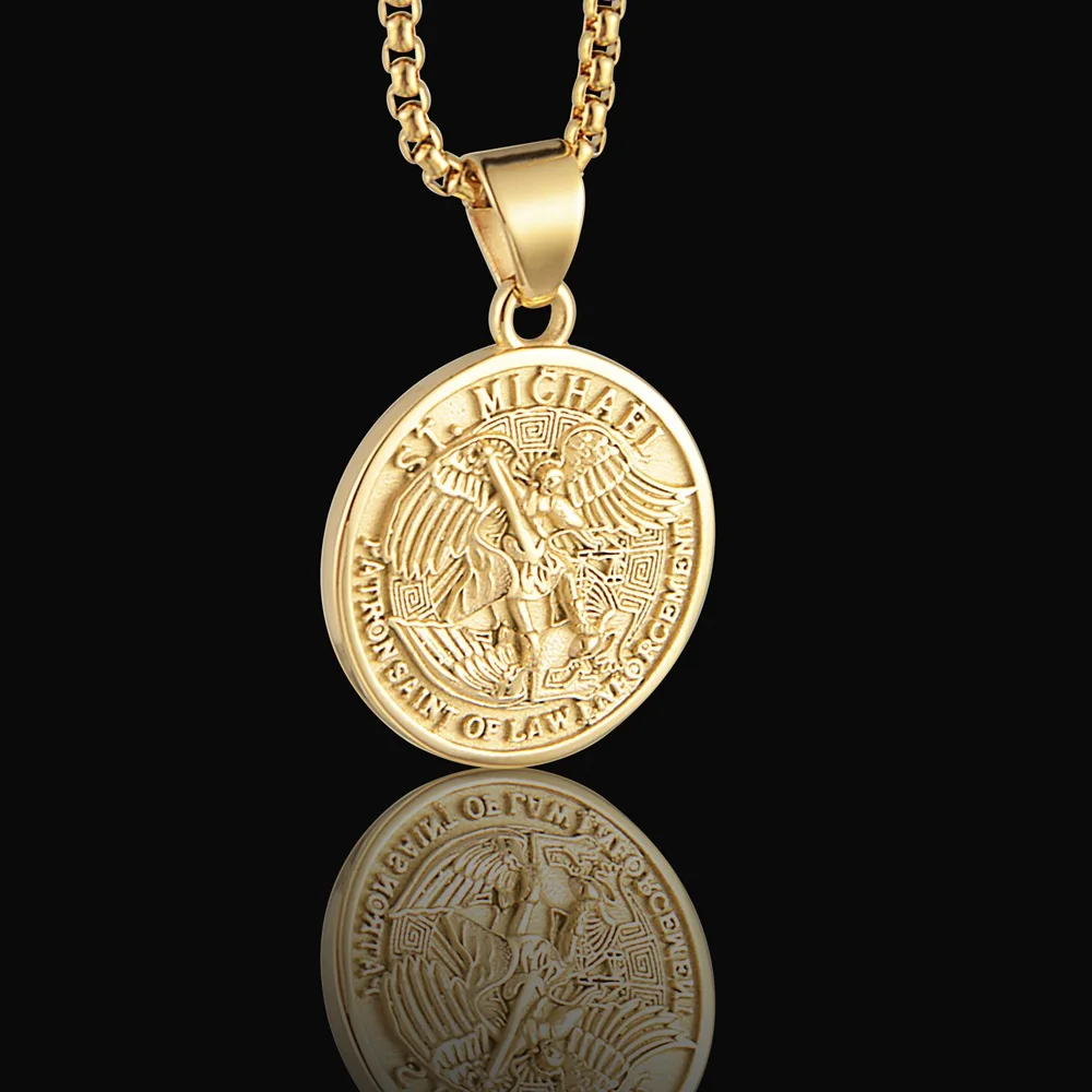 ST.MICHAEL Necklace 316L Stainless Steel Jewelry Angel Saint Men Women Pendant
ST.MICHAEL Necklace 316L Stainless Steel Jewelry Angel Saint Men Women Pendant