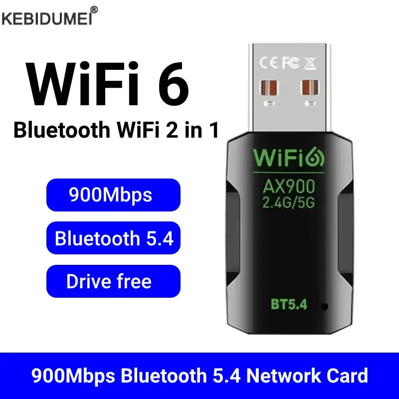 AX900 WiFi 6 Bluetooth 5.4 Adapter 2in1 Dongle Dual Band 2.4G&5GHz USB WiFi Network Wireless Wlan Receiver DRIVER FREE
AX900 WiFi 6 Bluetooth 5.4 Adapter 2in1 Dongle Dual Band 2.4G&5GHz USB WiFi Network Wireless Wlan Receiver DRIVER FREE