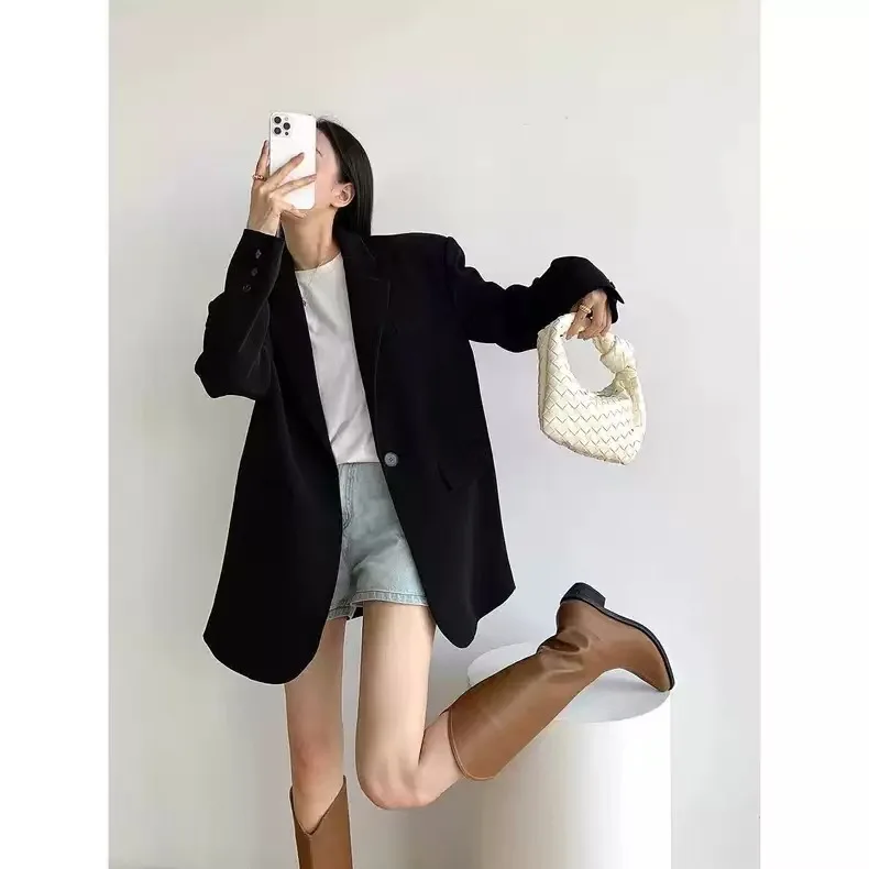 Spring and Autumn Suit Black Temperament Fashion New Jacket Commuter Casual Korean Version Small Suit Small Suit Jacket
Spring and Autumn Suit Black Temperament Fashion New Jacket Commuter Casual Korean Version Small Suit Small Suit Jacket