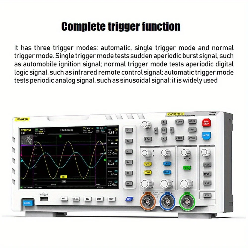 FNIRSI-1014D 7-дюймовый ЖК-дисплей, 2-канальный генератор сигналов, цифровой запоминающий осциллограф
FNIRSI-1014D 7-дюймовый ЖК-дисплей, 2-канальный генератор сигналов, цифровой запоминающий осциллограф