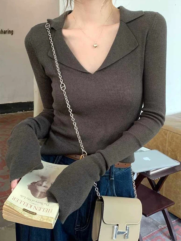 Women's Knitted Long Sleeve V-Neck Neck Sweater Soft Stretchy Comfortable Spring Autumn Fashion Casual Elegant Style
Women's Knitted Long Sleeve V-Neck Neck Sweater Soft Stretchy Comfortable Spring Autumn Fashion Casual Elegant Style