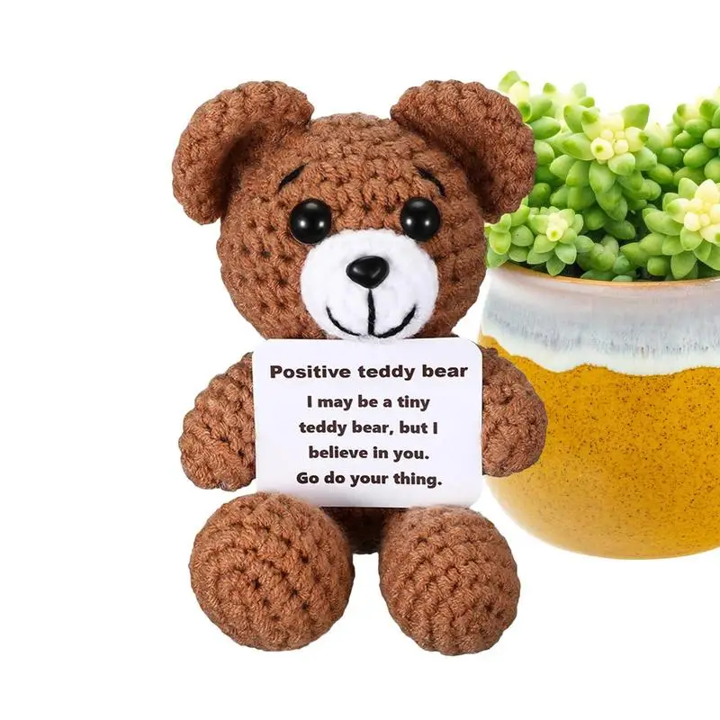Bear Doll Toy Motivational Bear Desk Decoration Positive Knitting Animals Bear Soft Funny Animal Figure For Children Room
Bear Doll Toy Motivational Bear Desk Decoration Positive Knitting Animals Bear Soft Funny Animal Figure For Children Room