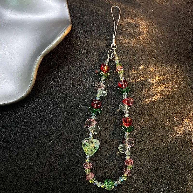 Tulip Love Crystal Mobile Phone Chain, Short Handbag Pendant.
Tulip Love Crystal Mobile Phone Chain, Short Handbag Pendant.