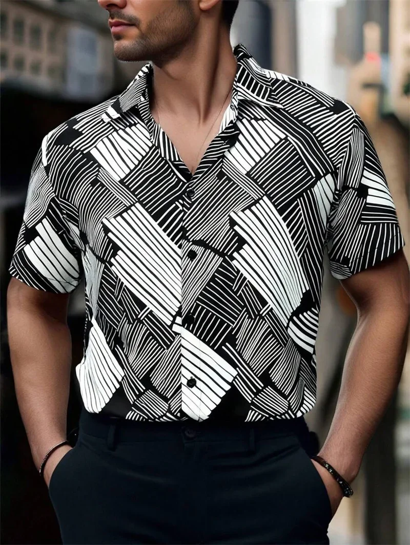 Men's Fashion Simple Short Sleeve Lapel Button Business Casual Shirt Hawaiian Shirt Retro Beach Shirt Men's Top
Men's Fashion Simple Short Sleeve Lapel Button Business Casual Shirt Hawaiian Shirt Retro Beach Shirt Men's Top