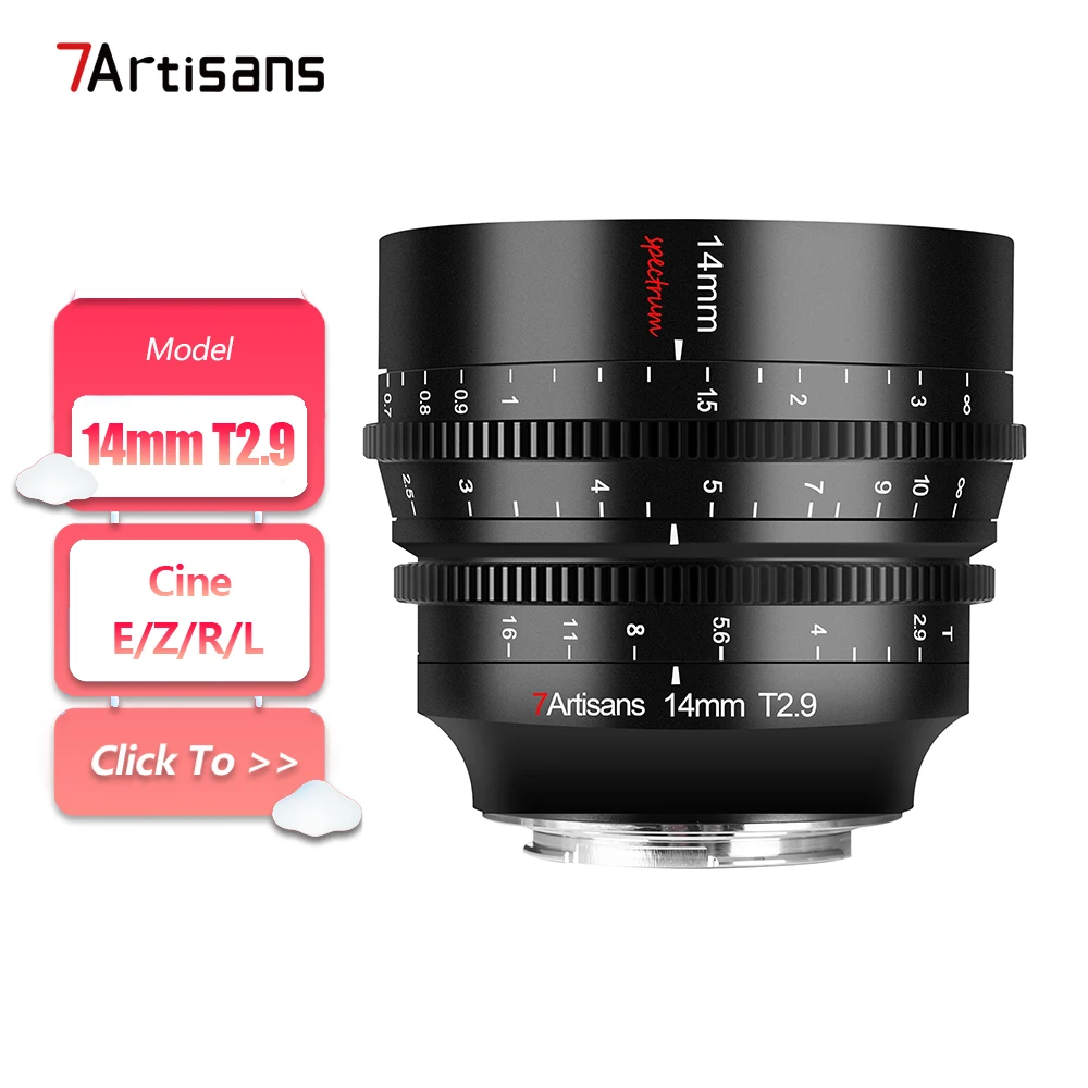 7artisans 14mm T2.9 Full Frame Large Aperture Ultra Wide Angle Spectrum Cine Lens for Camera Photography with Sony E Canon R Z L
7artisans 14mm T2.9 Full Frame Large Aperture Ultra Wide Angle Spectrum Cine Lens for Camera Photography with Sony E Canon R Z L
