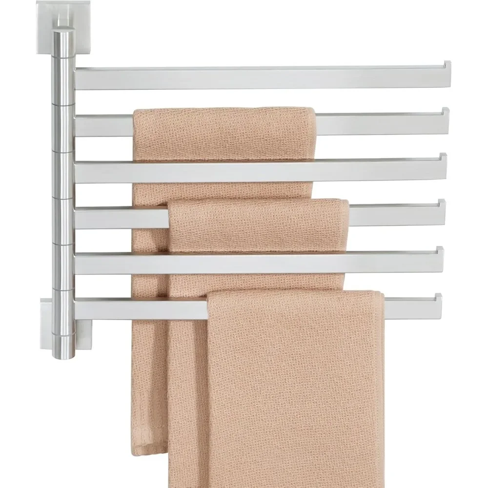 6-Arm Swing Out Towel Rack Wall Mount for Bathroom Kitchen Space Saving Brushed Nickel Finish SUS304 Stainless Steel
6-Arm Swing Out Towel Rack Wall Mount for Bathroom Kitchen Space Saving Brushed Nickel Finish SUS304 Stainless Steel