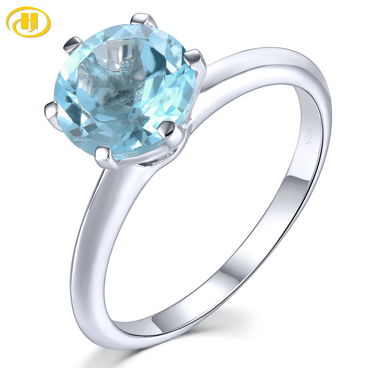 Natural Sky Blue Topaz Solid Sterling Silver Rhodium Plated Rings 2.48 Carats Genuine Round Gemstone Simple Classic Design S925
Natural Sky Blue Topaz Solid Sterling Silver Rhodium Plated Rings 2.48 Carats Genuine Round Gemstone Simple Classic Design S925