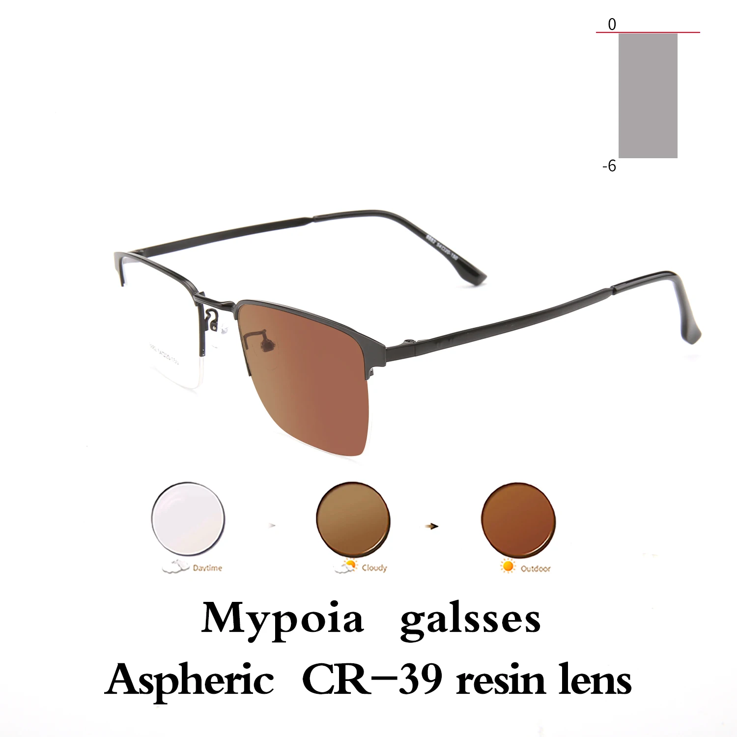 Photochromic Eye Glasses Men Women Myopia Eyeglasses Finished Glasses Students Myopia Sight Eyewear 0 -0.5 -1 -1.25 -1.5 -1.75
Photochromic Eye Glasses Men Women Myopia Eyeglasses Finished Glasses Students Myopia Sight Eyewear 0 -0.5 -1 -1.25 -1.5 -1.75