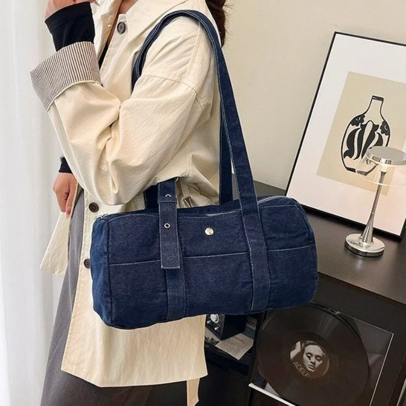 Women's Dark Blue Denim Shoulder Bag with Pocket, Casual Style for Daily Use, Shopping, Dating, Commuting and Short Trips
Women's Dark Blue Denim Shoulder Bag with Pocket, Casual Style for Daily Use, Shopping, Dating, Commuting and Short Trips