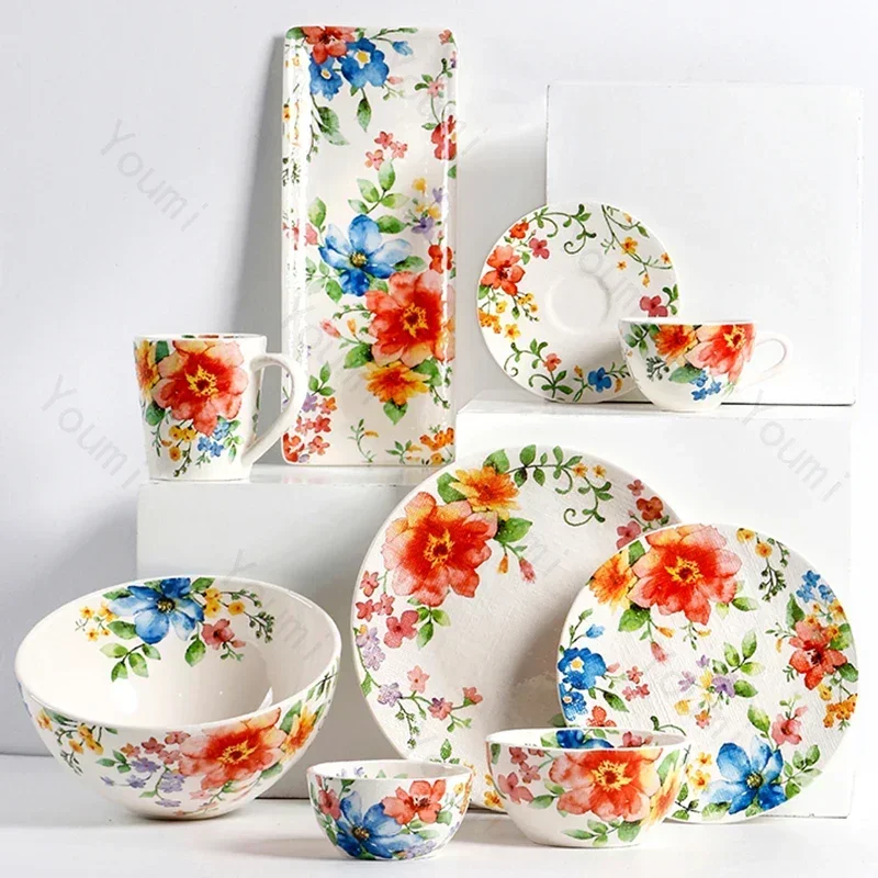 Creative Exquisite Flower Ceramic Plate Home Circular Afternoon Tea Cake Dessert Tray Delicious Dishes Large Soup Bowl Tableware
Creative Exquisite Flower Ceramic Plate Home Circular Afternoon Tea Cake Dessert Tray Delicious Dishes Large Soup Bowl Tableware