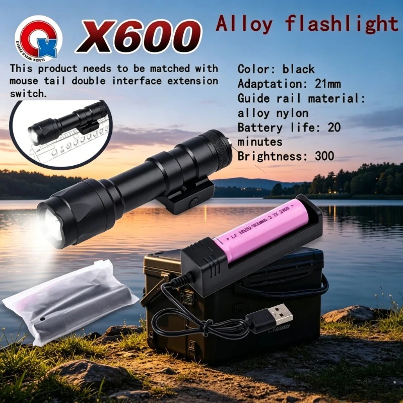 Solid Connect Tactical Flashlight, M300 X600 Fashion Outdoor Sight Lamp, Daily Activity Toy Tactical Kits
Solid Connect Tactical Flashlight, M300 X600 Fashion Outdoor Sight Lamp, Daily Activity Toy Tactical Kits