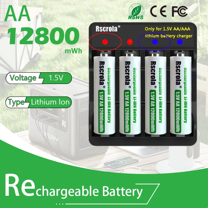1.5V AA Rechargeable Lithium Battery (12800mWh) – Super Long-Lasting, Rapid Charge, Low Self-Discharge! Eco-Economical Must-Have
1.5V AA Rechargeable Lithium Battery (12800mWh) – Super Long-Lasting, Rapid Charge, Low Self-Discharge! Eco-Economical Must-Have