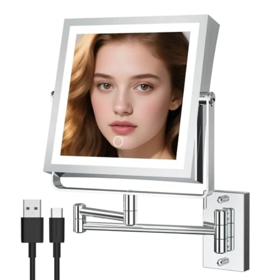 Wall Mounted Makeup Mirror with Lights 4000mAh Rechargeable Double Sided 1X/10X Magnifying Lighted Vanity Mirror with 3 Color L
Wall Mounted Makeup Mirror with Lights 4000mAh Rechargeable Double Sided 1X/10X Magnifying Lighted Vanity Mirror with 3 Color L