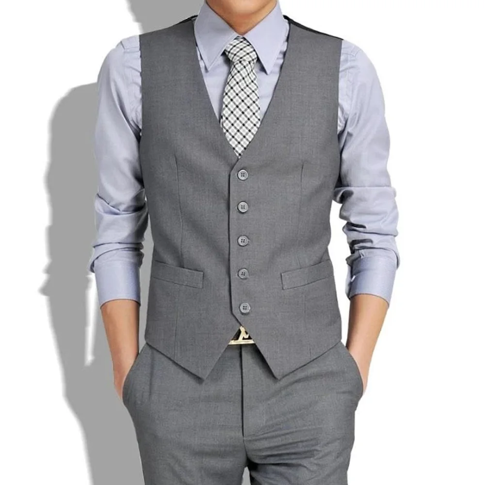 Men's Vest Solid Color Single-Breasted V-Neck Casual Business Elegant Man Vest Polyester Classic Suit Sleeveless Suits Blazer
Men's Vest Solid Color Single-Breasted V-Neck Casual Business Elegant Man Vest Polyester Classic Suit Sleeveless Suits Blazer