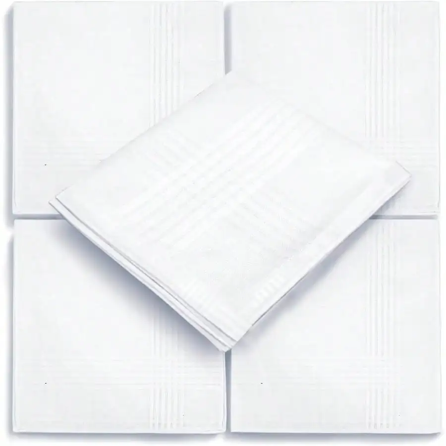 5 Pack Handkerchiefs Men, Soft Cotton 16x16 Inch Men's Handkerchiefs, White Classic Pocket Hankies
5 Pack Handkerchiefs Men, Soft Cotton 16x16 Inch Men's Handkerchiefs, White Classic Pocket Hankies