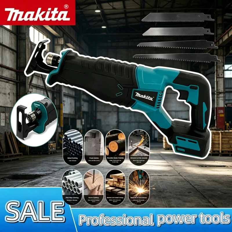 Бесщеточная сабельная пила Makita, портативный аккумуляторный электроинструмент с 4 пильными полотнами для аккумуляторной сабельной пилы Makita 18В.
Бесщеточная сабельная пила Makita, портативный аккумуляторный электроинструмент с 4 пильными полотнами для аккумуляторной сабельной пилы Makita 18В.
