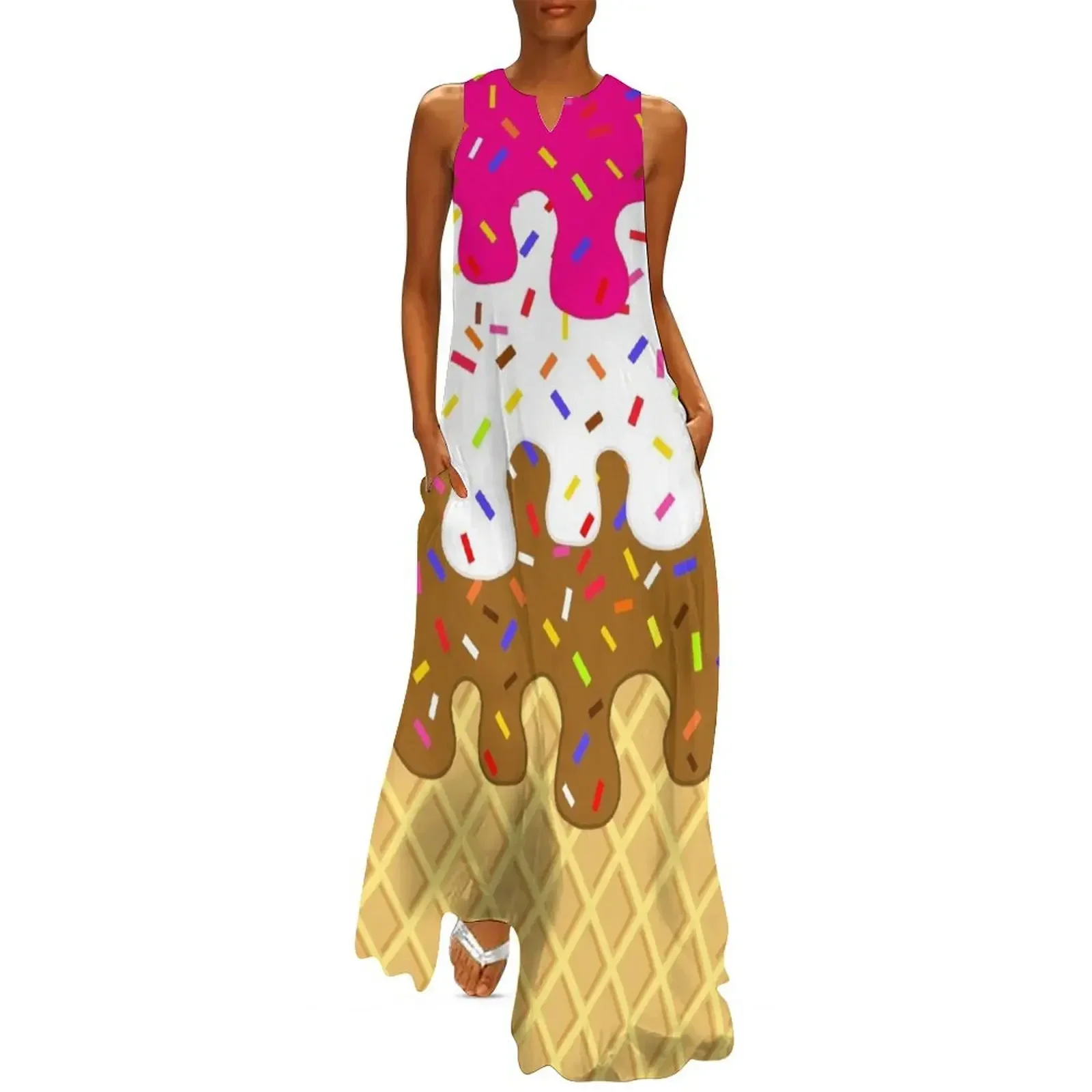 Waffle Cone Neopolitan Ice Cream With Sprinkles- Long Dress Dress for girls Dress
Waffle Cone Neopolitan Ice Cream With Sprinkles- Long Dress Dress for girls Dress