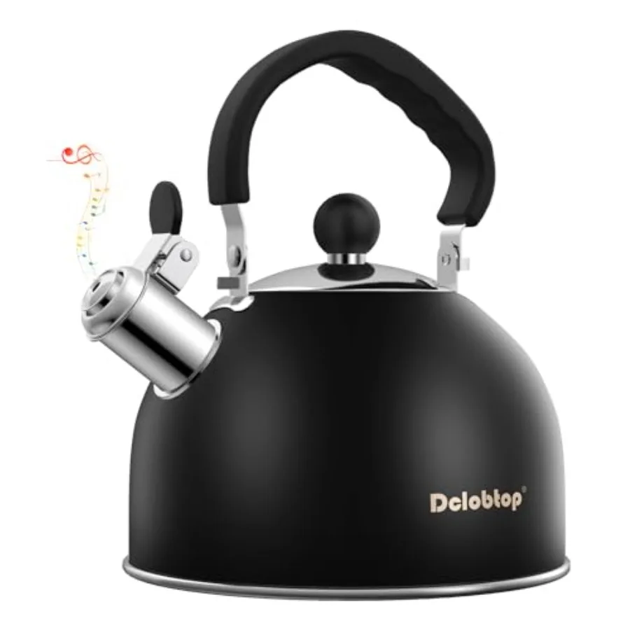 Premium Stainless Steel Tea Kettle for Stove Top - 2 Quart Classic Stovetop Teapot, Loud Whistle Kettle with Ergonomic Handle -
Premium Stainless Steel Tea Kettle for Stove Top - 2 Quart Classic Stovetop Teapot, Loud Whistle Kettle with Ergonomic Handle -