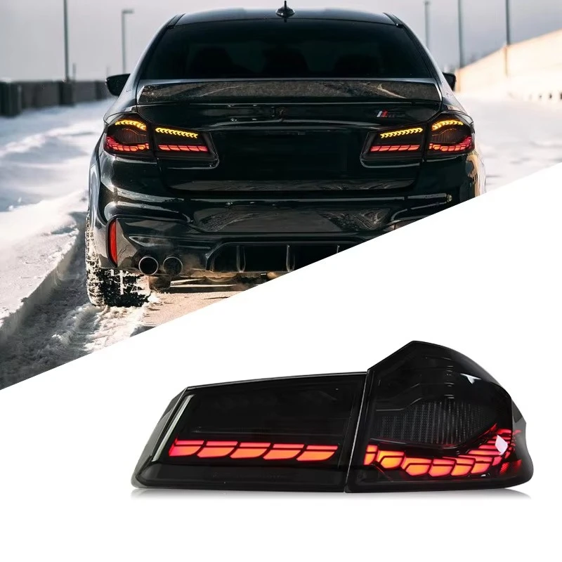 Для BMW 5 серии G38 G30 2015-2022 годов: Модифицированные задние фонари в стиле «Драконья чешуя», двойной черный дизайн, прозрачно-красные элементы
Для BMW 5 серии G38 G30 2015-2022 годов: Модифицированные задние фонари в стиле «Драконья чешуя», двойной черный дизайн, прозрачно-красные элементы