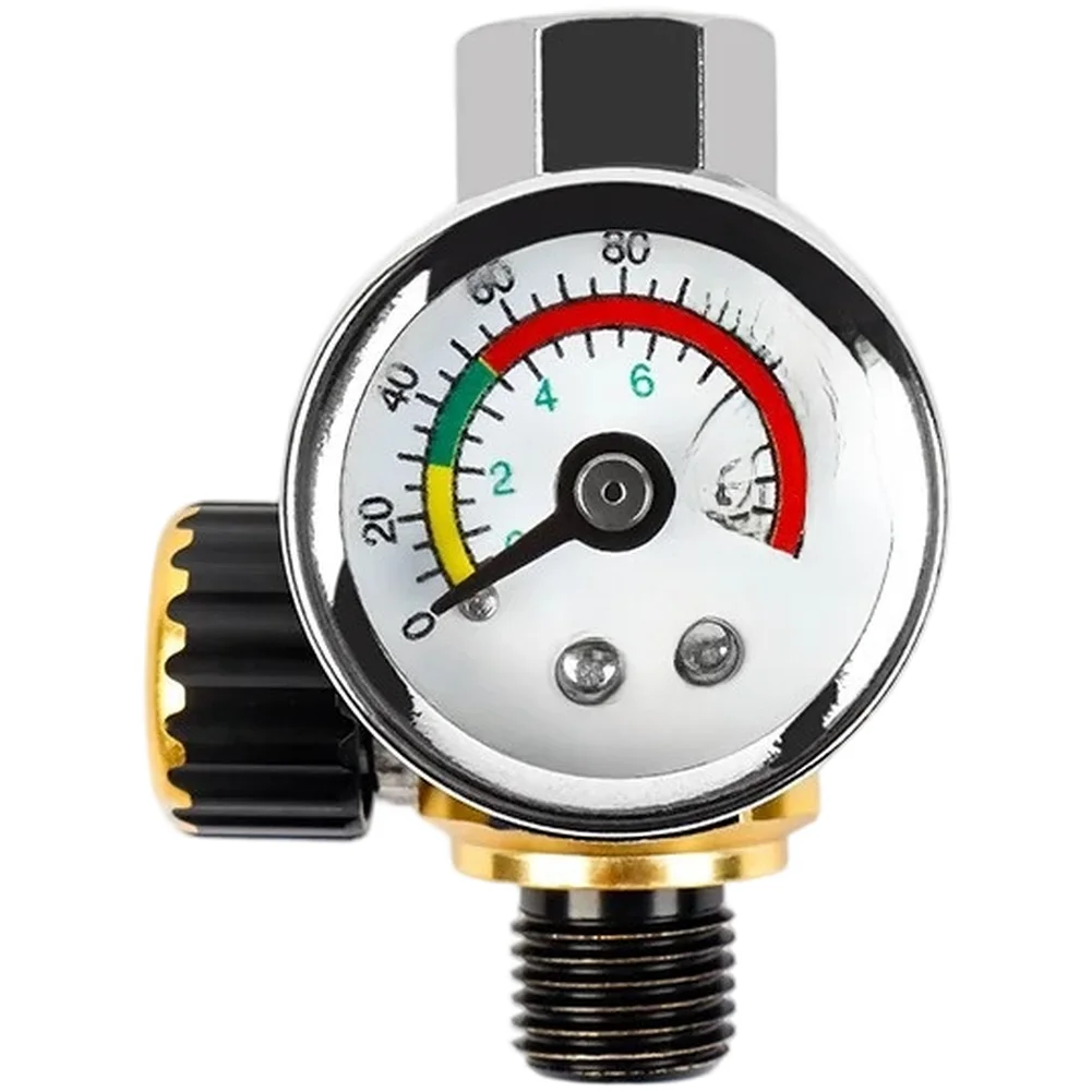 Регулятор давления воздуха G1/4 с золотой ручкой для пневматического распылителя - Манометр для электроинструментов
Регулятор давления воздуха G1/4 с золотой ручкой для пневматического распылителя - Манометр для электроинструментов