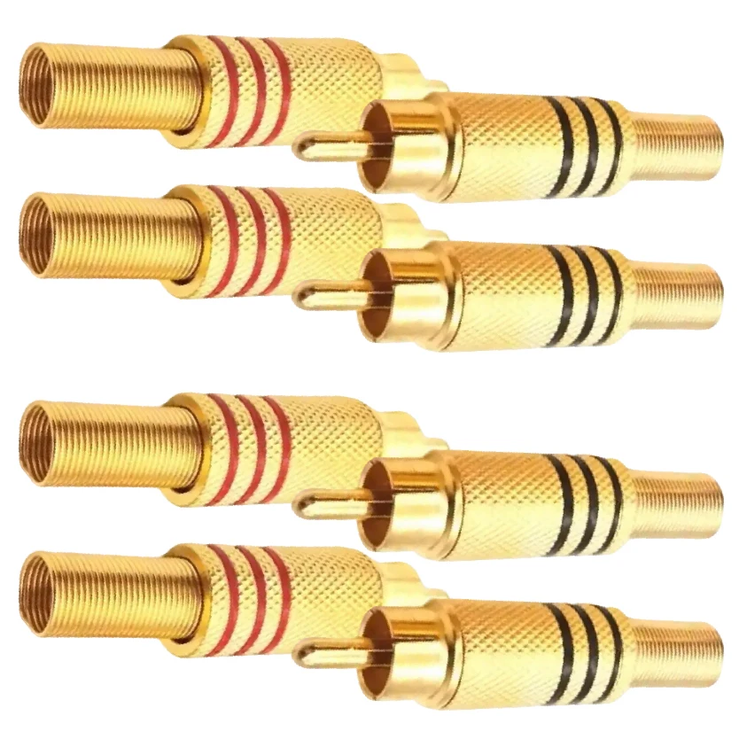 RCA Male Female Plug Connectors Gold Plated with Metal Spring Cable Protector for Audio Video Cable
RCA Male Female Plug Connectors Gold Plated with Metal Spring Cable Protector for Audio Video Cable