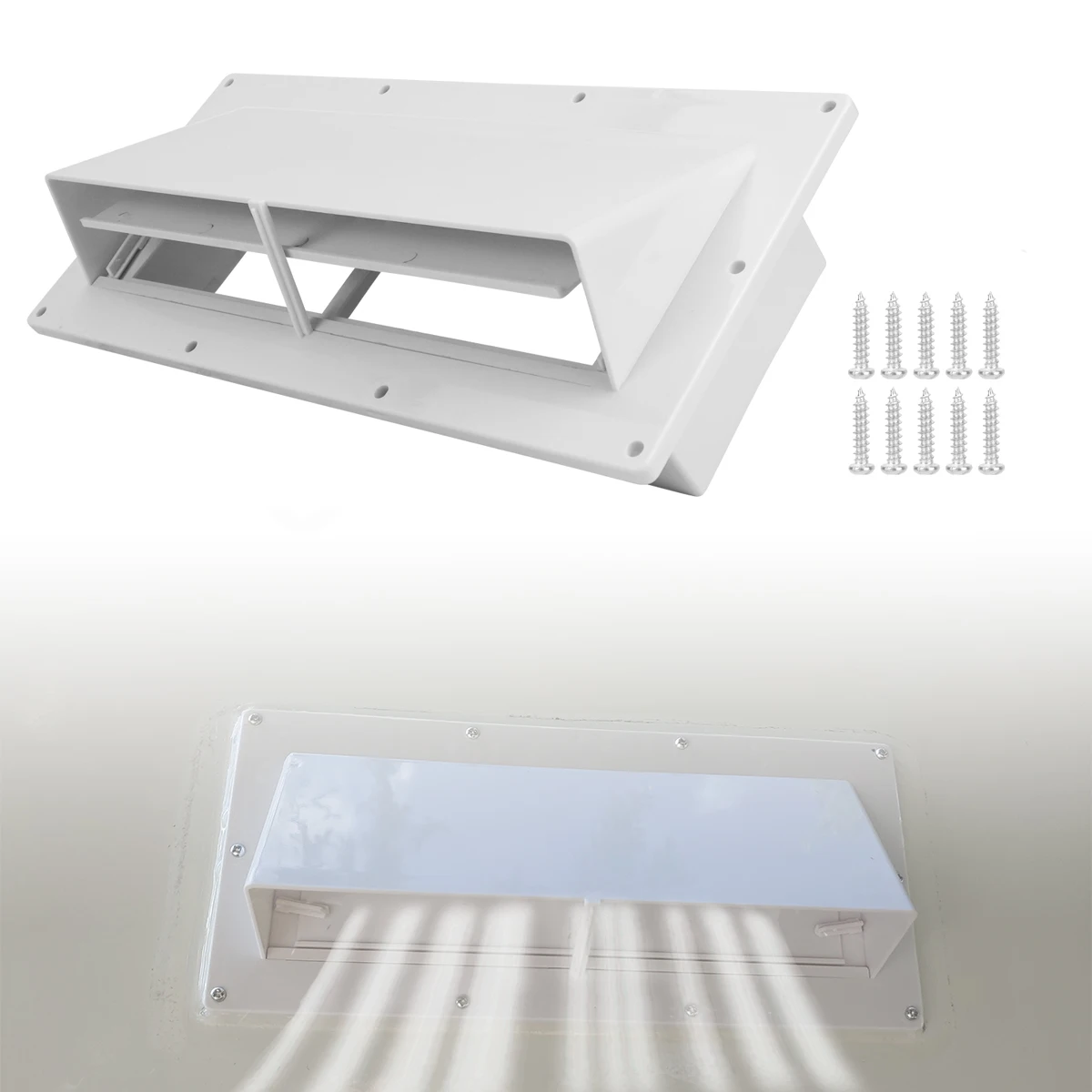 RV Exhaust Vent Cover – Fits for Camper, Trailer, and Motorhome Range Hoods and Exhaust Vents – Includes 10 Screws
RV Exhaust Vent Cover – Fits for Camper, Trailer, and Motorhome Range Hoods and Exhaust Vents – Includes 10 Screws